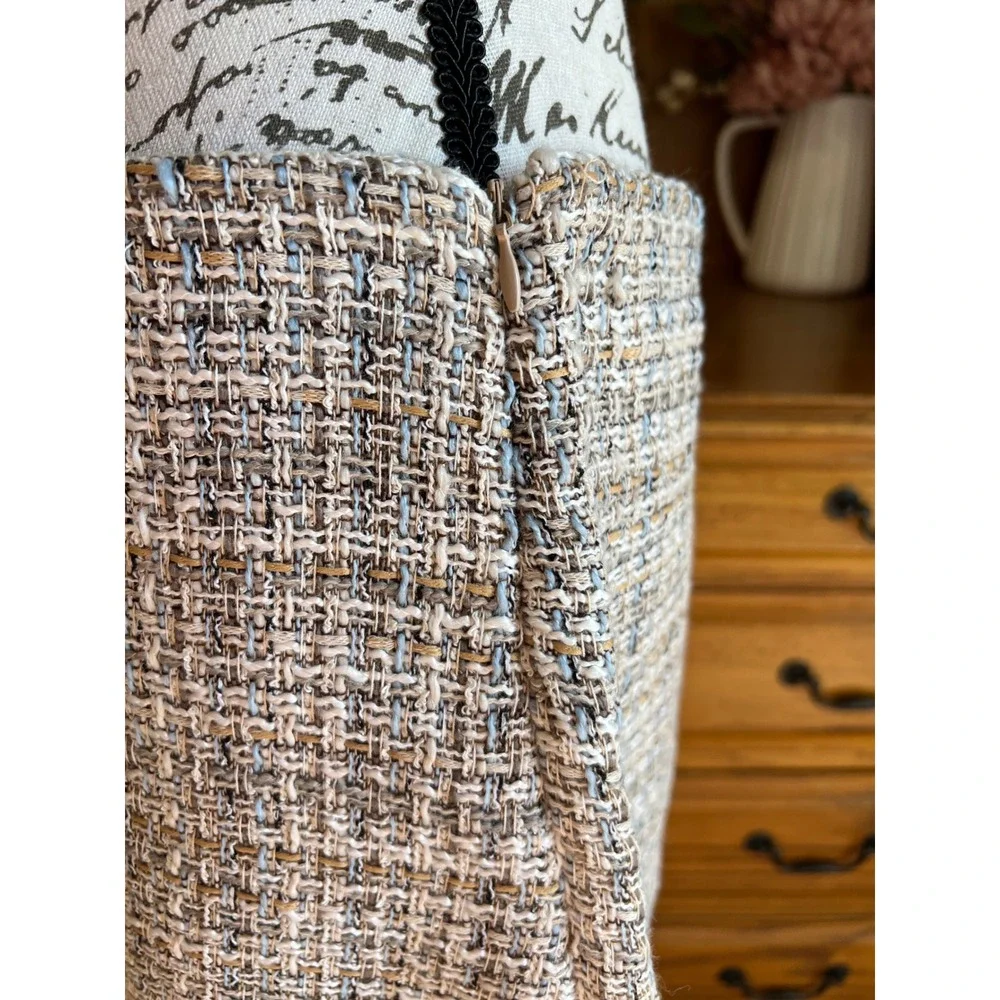 Zara Women Multi Color Tweed Skort Mini Skirt Shorts Size Large New